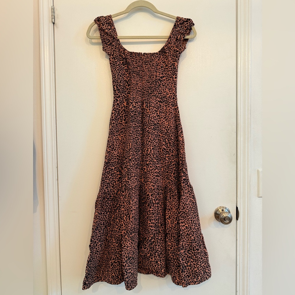 Reformation linen leopard print dress